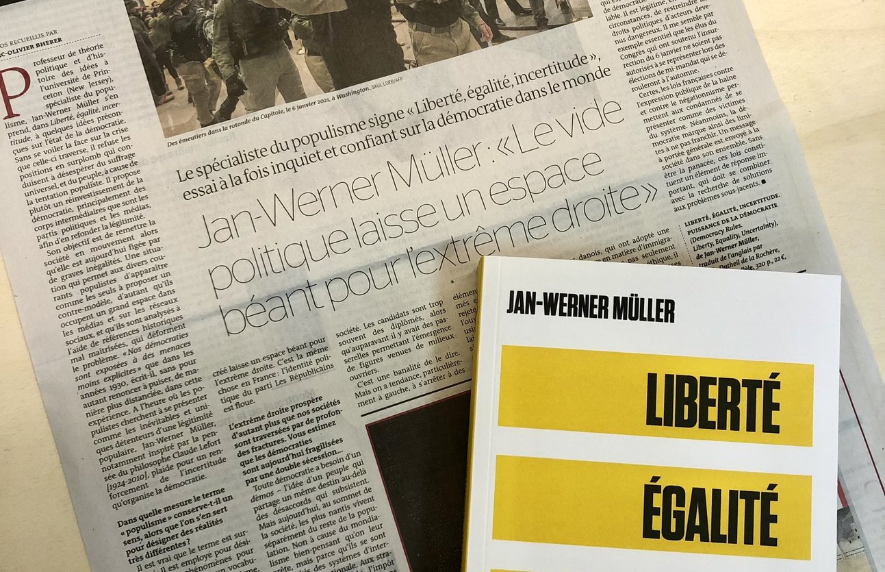 Grand entretien avec Jan-Werner Müller dans Le Monde des livres