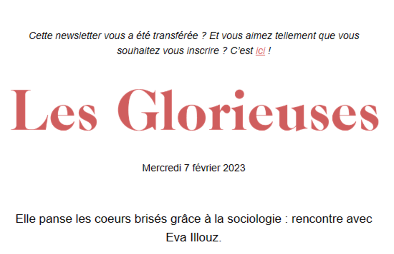 Entretien avec Eva Illouz dans la newsletter des Glorieuses 