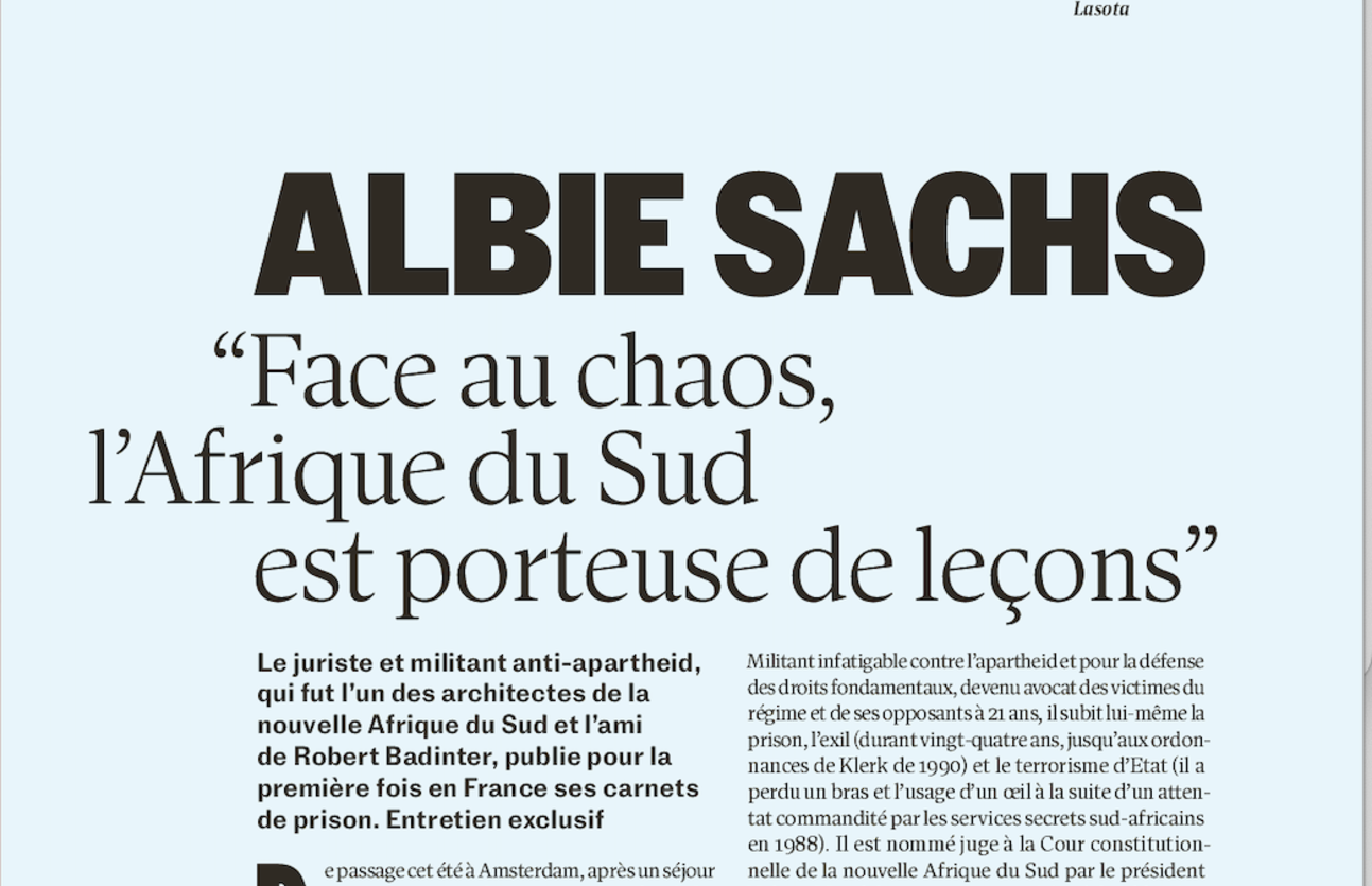 Albie Sachs dans L’Obs