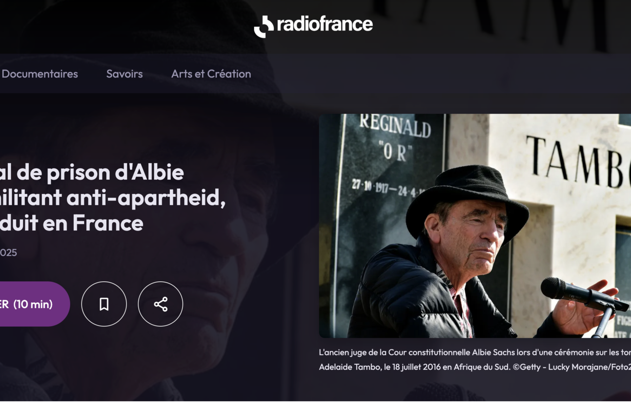 Albie Sachs sur France Culture