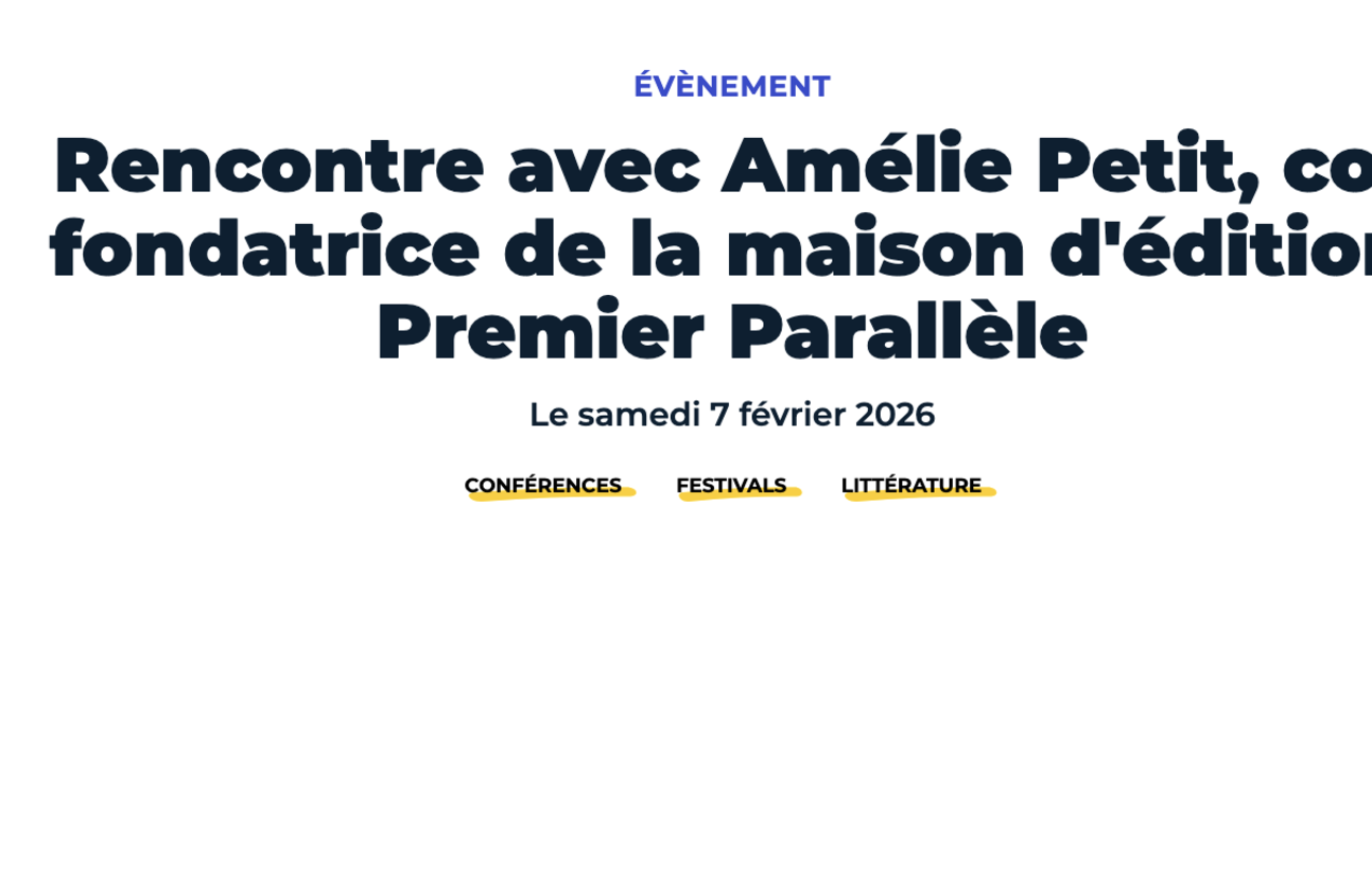 Rencontre avec Premier Parallèle à la médiathèque La Canopée
